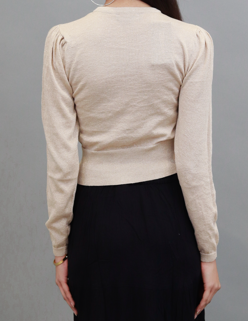 Viscose Long Sleeve with Round Neck Golden Top