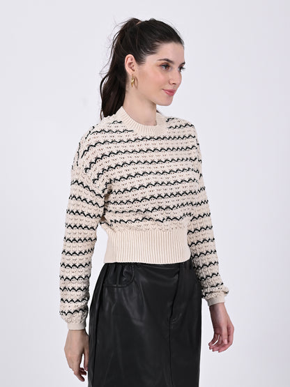 Cotton Full Sleeve Loose Knit Sweater