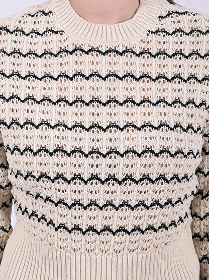 Cotton Full Sleeve Loose Knit Sweater