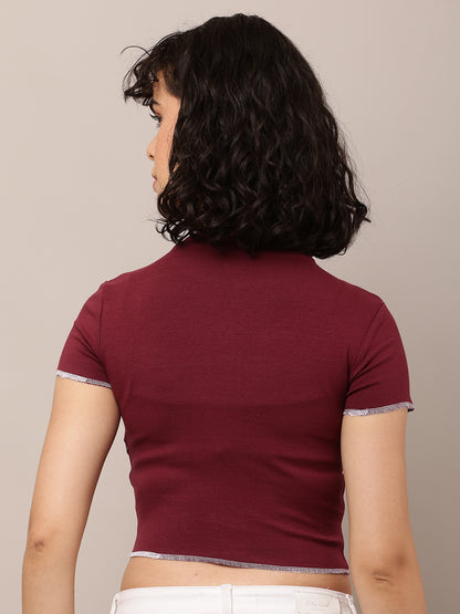 Cotton Wine Graphic Crop Top