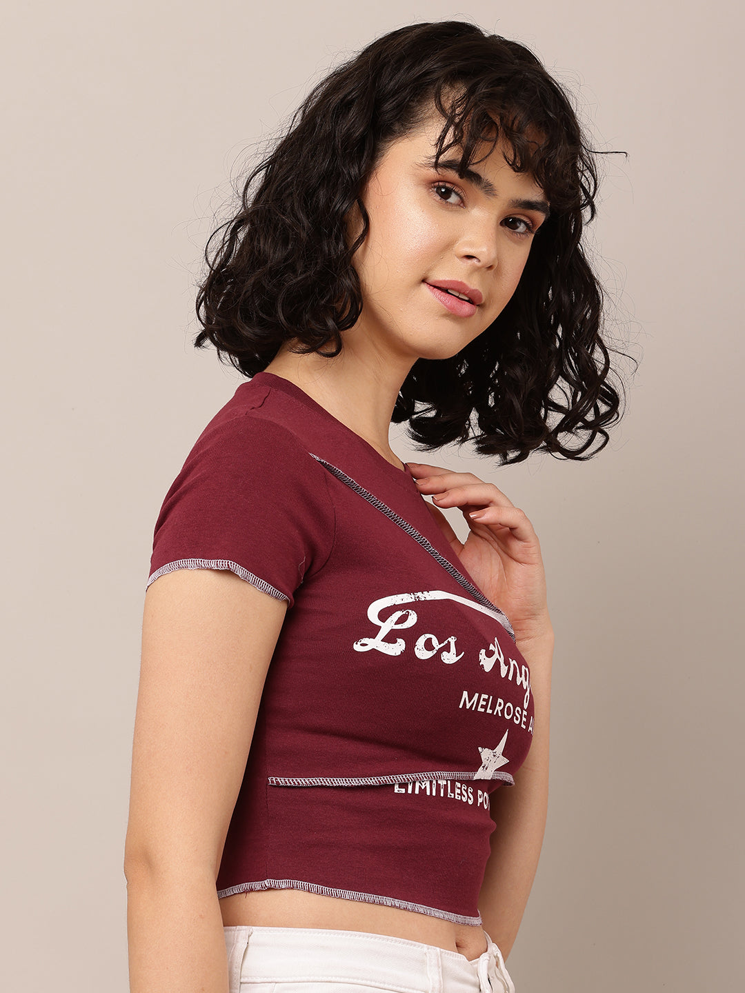 Cotton Wine Graphic Crop Top