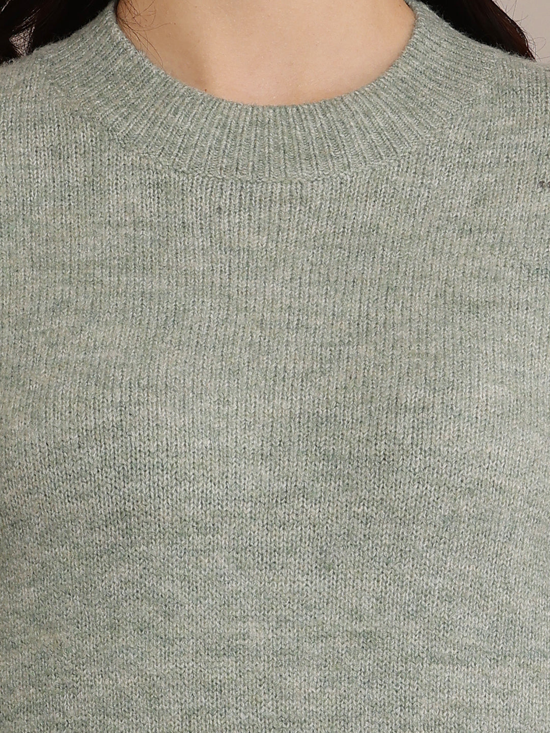 Acrylic Full Sleeve with Crew neck Green Sweater