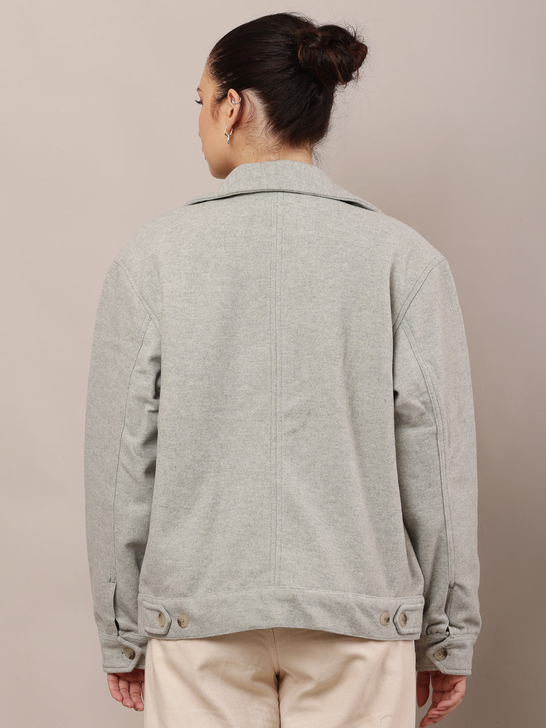 Cotton Full Sleeve with Shirt Collar Light Green Jacket