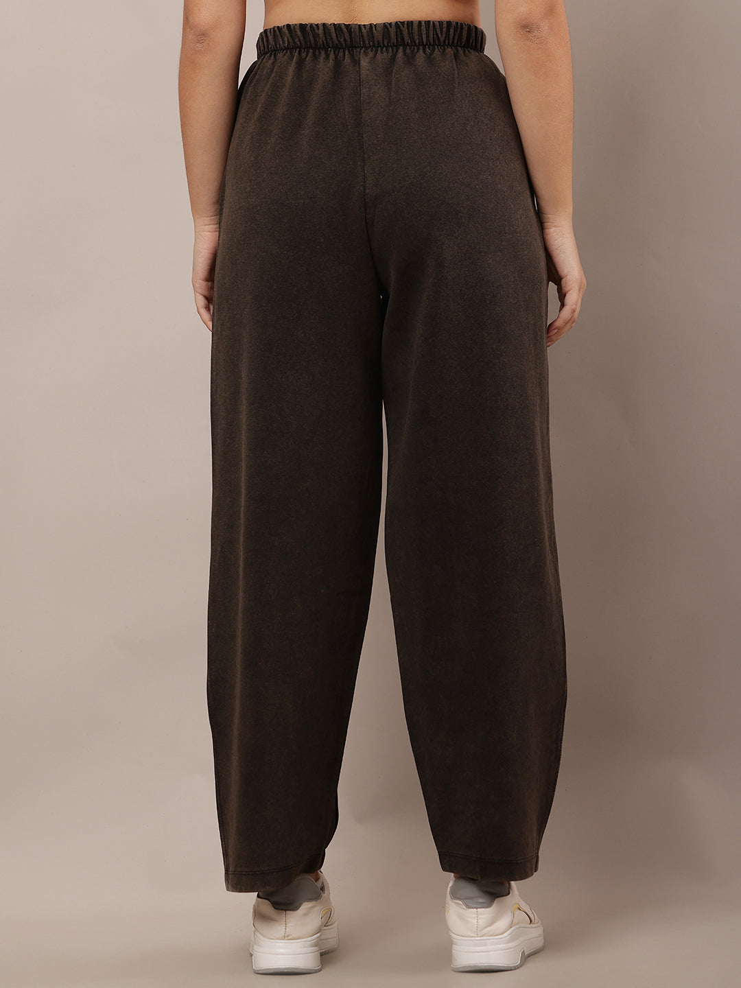 Cotton Elastic Waistband Comfort Fit, Dark Grey Trouser