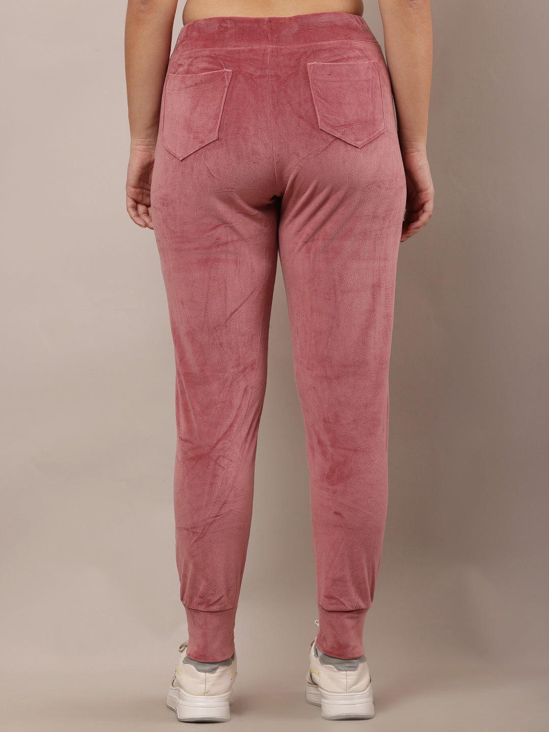 Polyester Elastic Waist with drawstring Winter Soft & Warm Light Wine Pyjama
