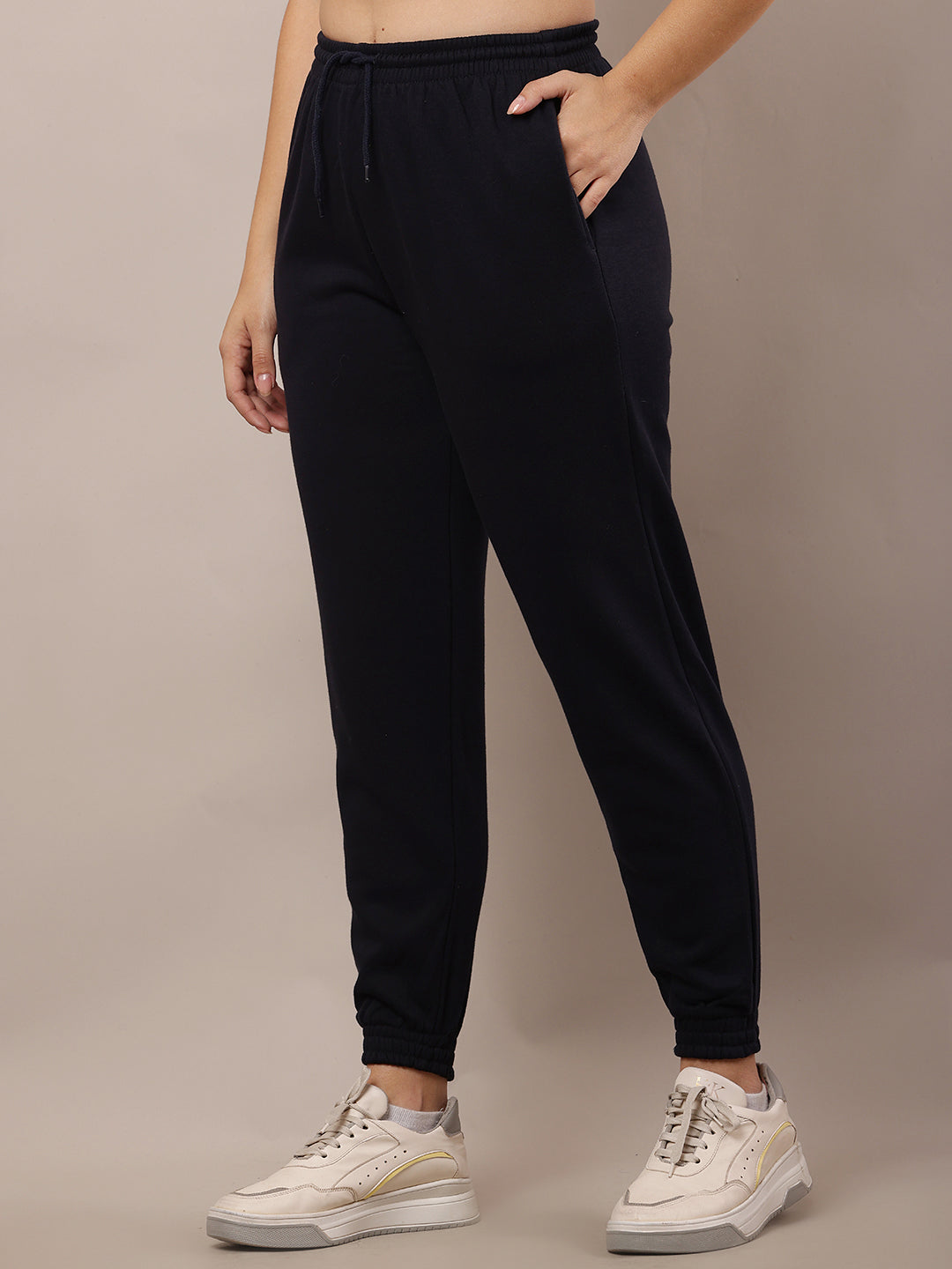 Cotton Elastic with Drawstring Dark Blue Jogger