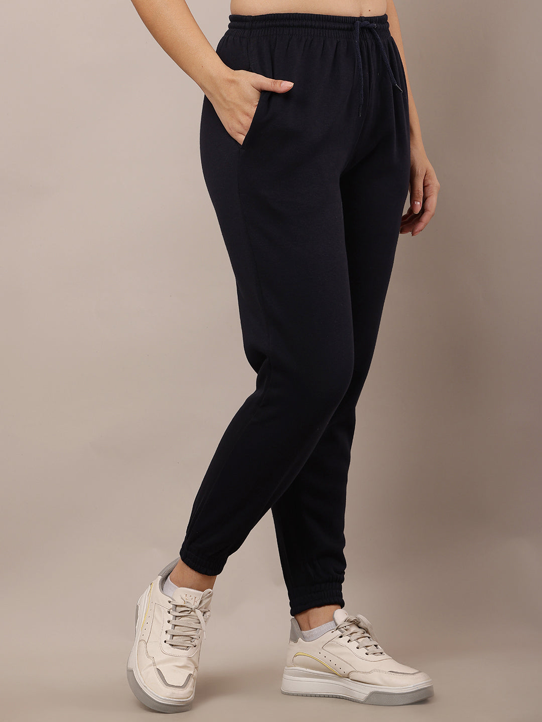 Cotton Elastic with Drawstring Dark Blue Jogger