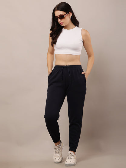 Cotton Elastic with Drawstring Dark Blue Jogger