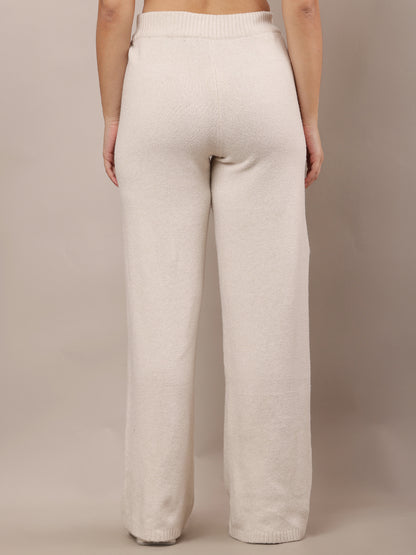 Polyester Elasticated Waistband off-white Trousers