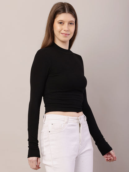 Acrylic Turtle Neck with Full Sleeve Black Sweater