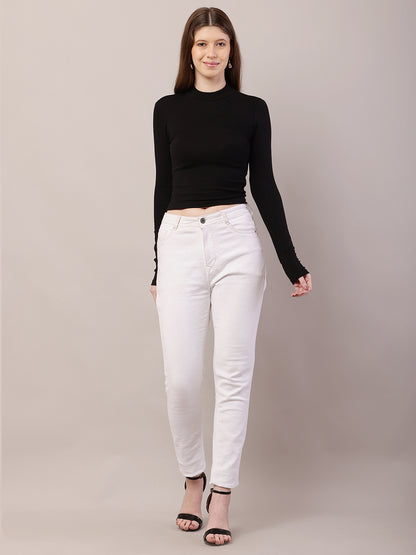 Acrylic Turtle Neck with Full Sleeve Black Sweater