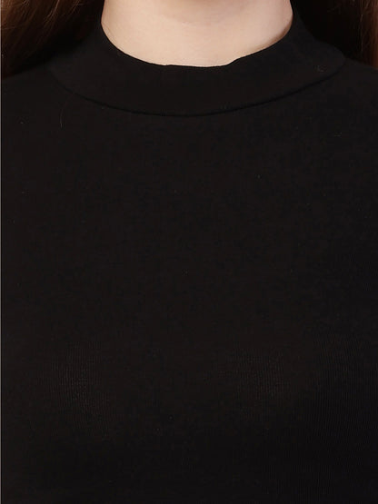 Acrylic Turtle Neck with Full Sleeve Black Sweater