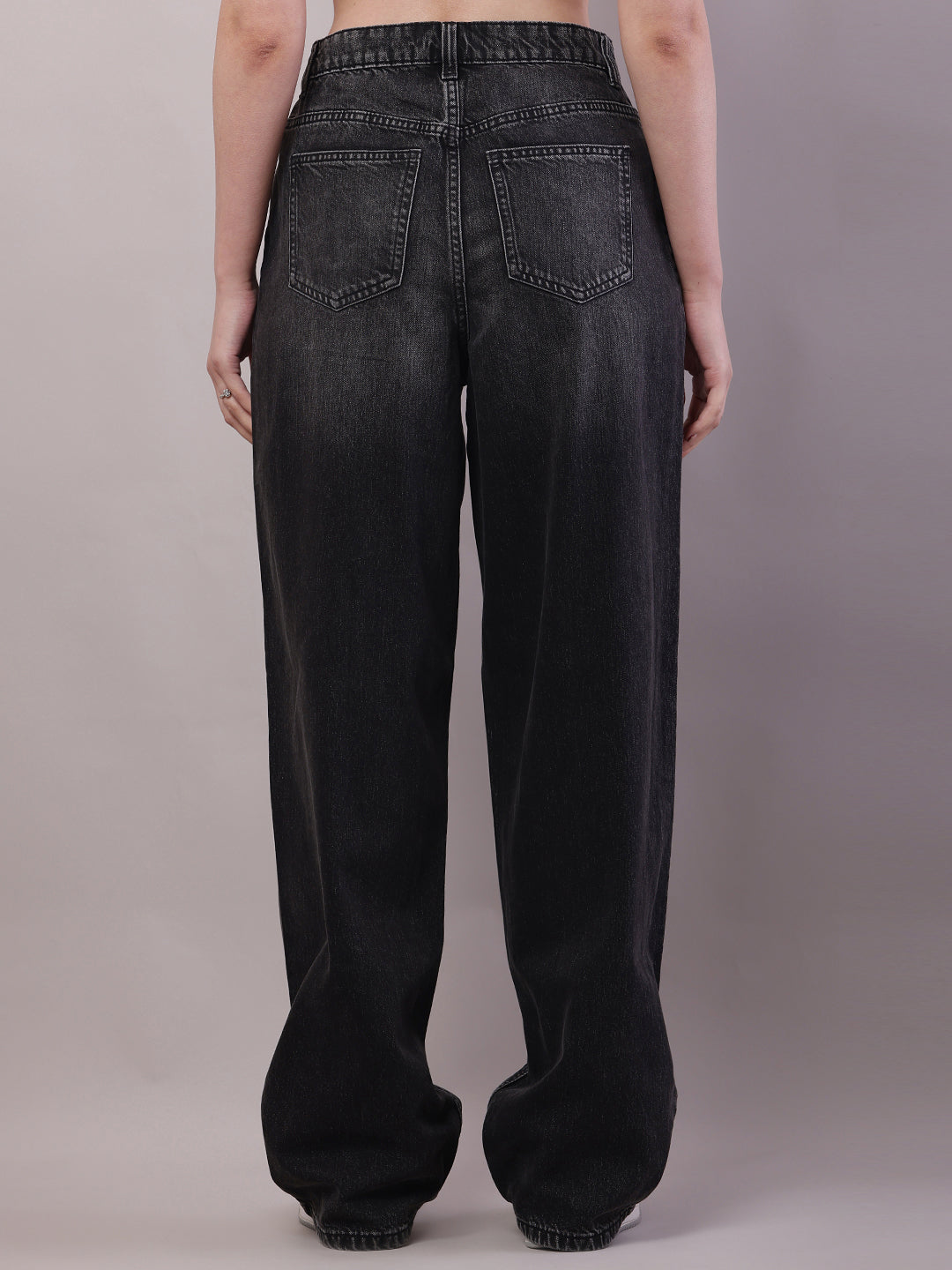 Cotton Regular Fit Full Length Grey Pant