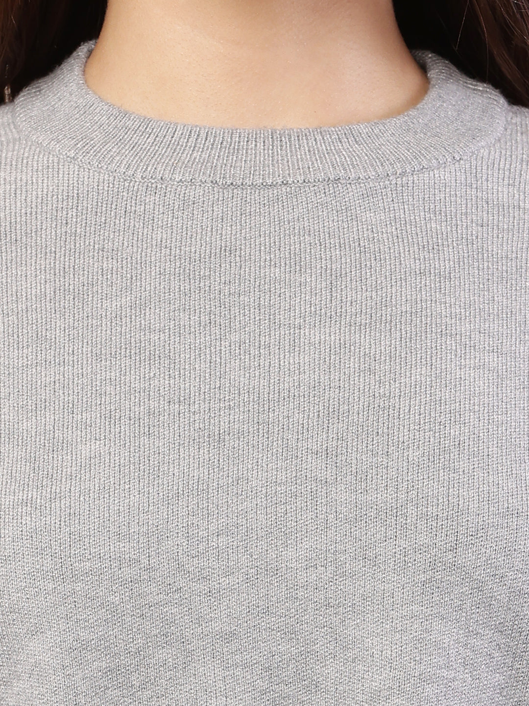 Viscose Full Sleeve with Round Neck Grey Sweater