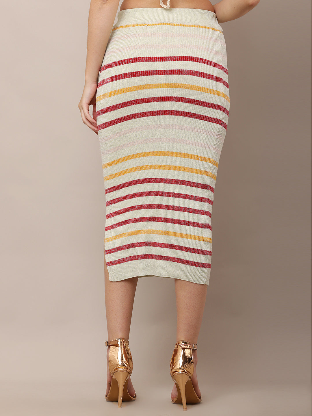 Viscose Elastic waist Casual Multicolour A-Line Skirt