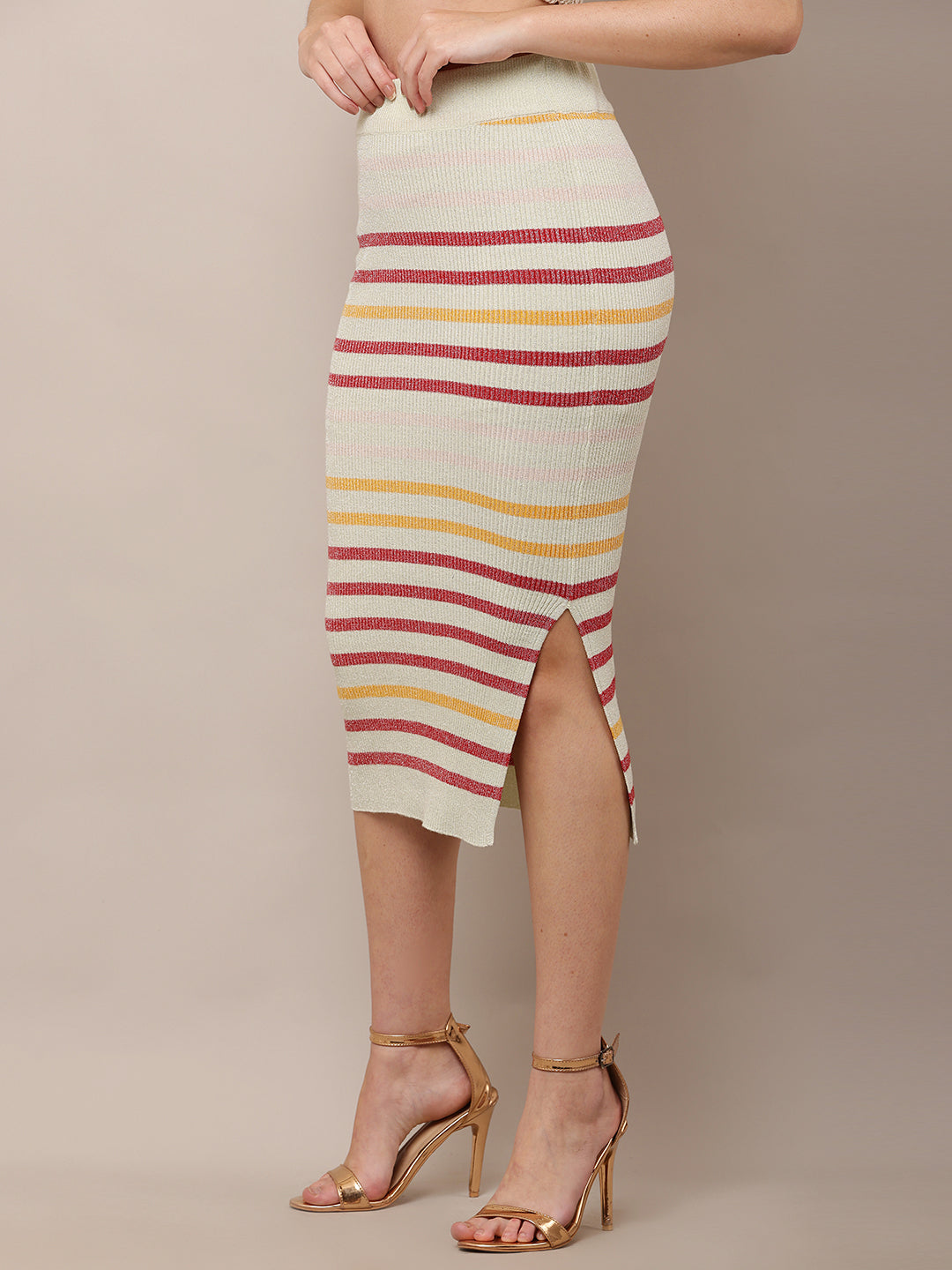 Viscose Elastic waist Casual Multicolour A-Line Skirt
