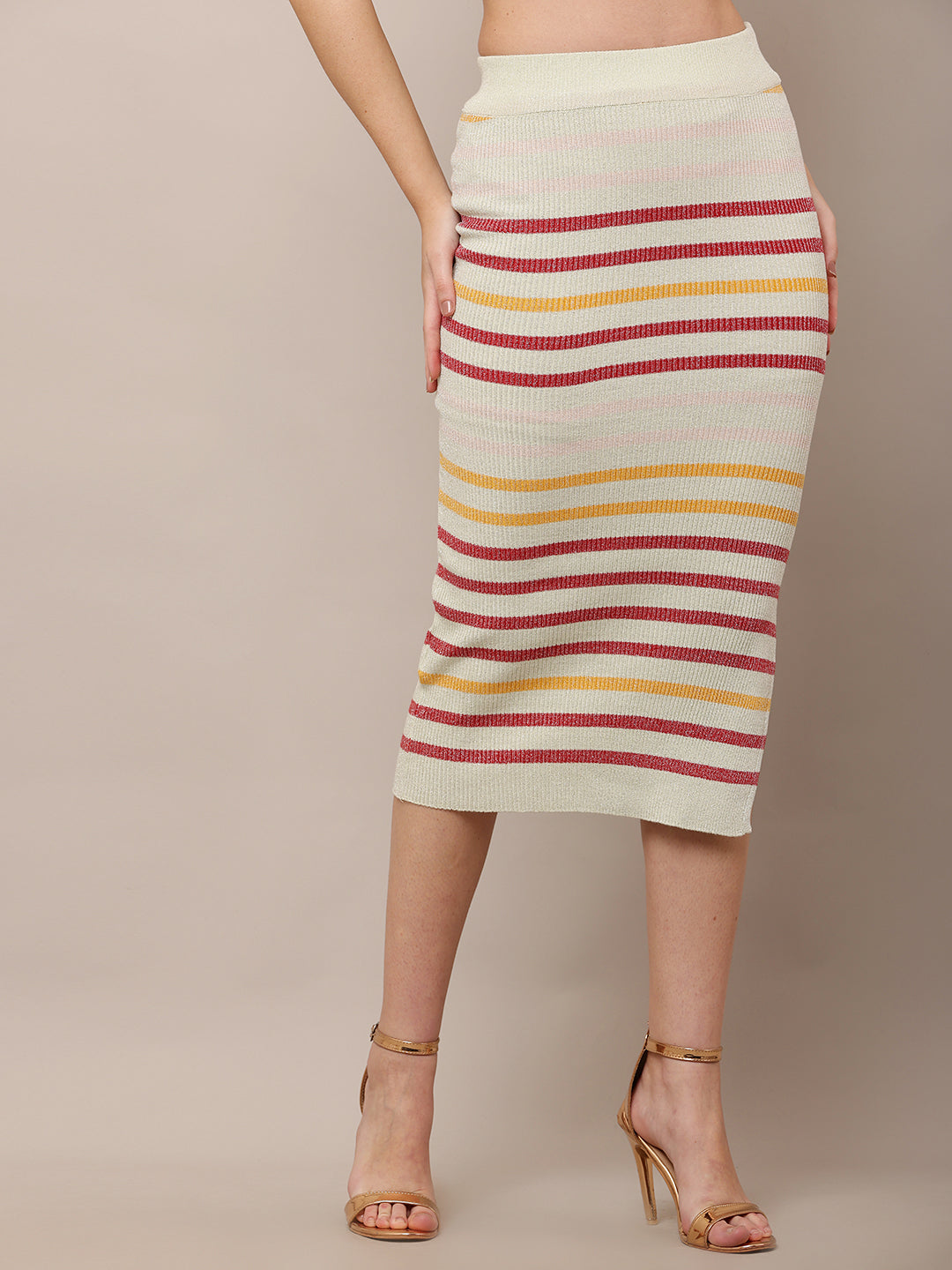 Viscose Elastic waist Casual Multicolour A-Line Skirt