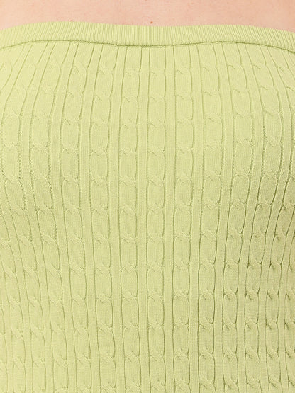 Polyester Off-Shoulder Mini Bodycon Green Tube Dress