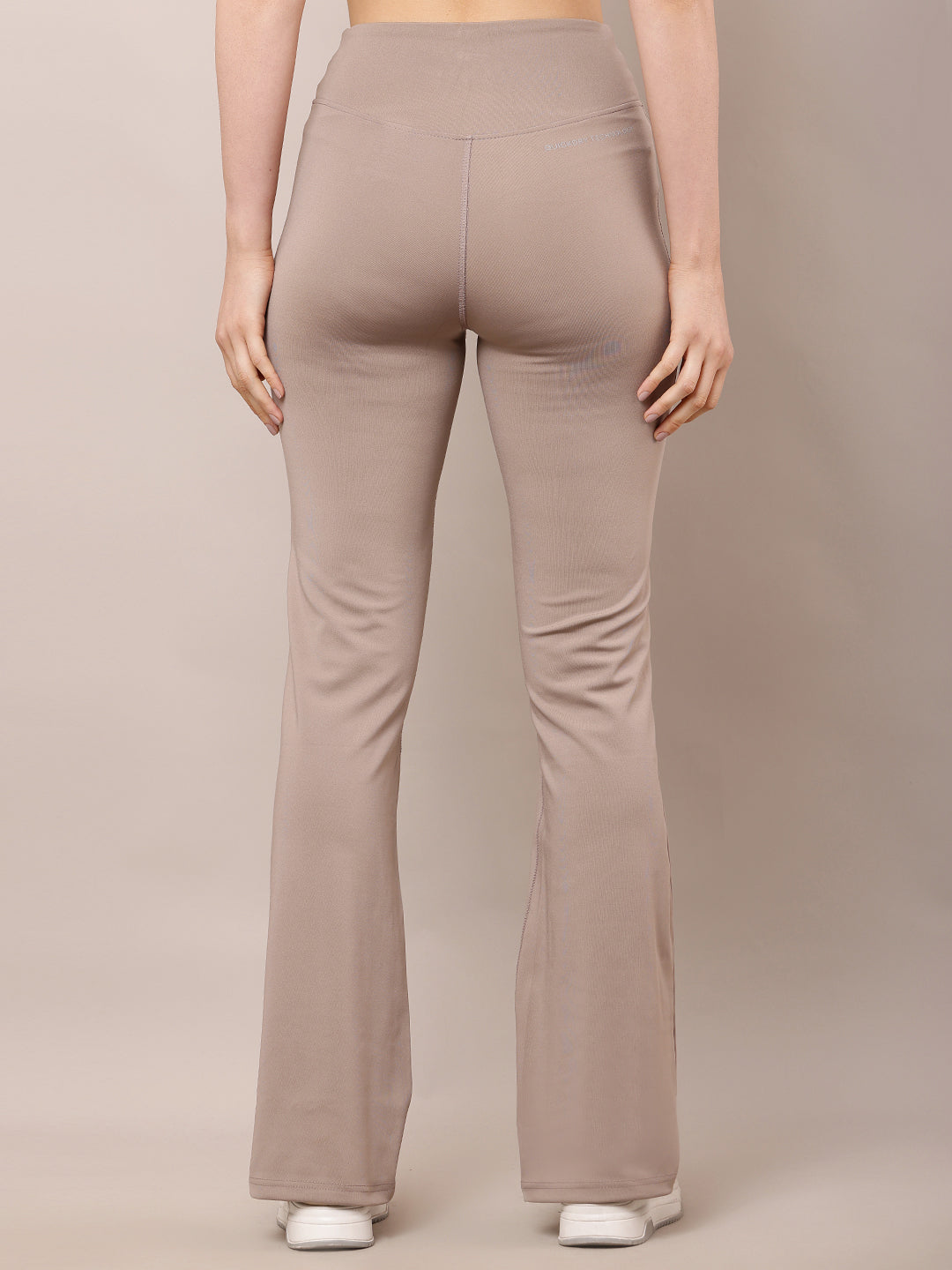 Polyester High-Waist with Front Zipper closure dry fit Light Brown Trouser
