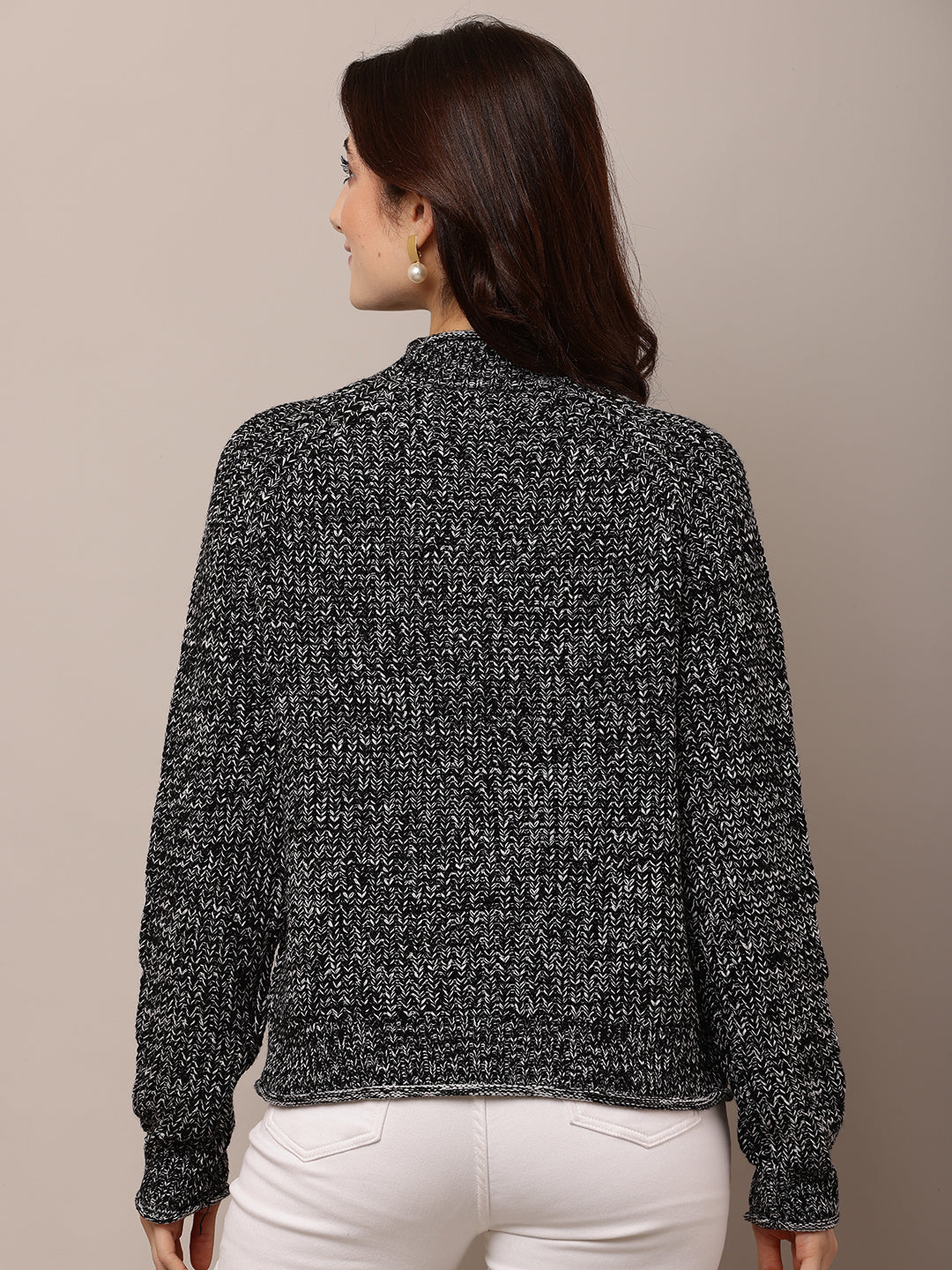 Acrylic Full Sleeve with Turtle Neck Black Sweater