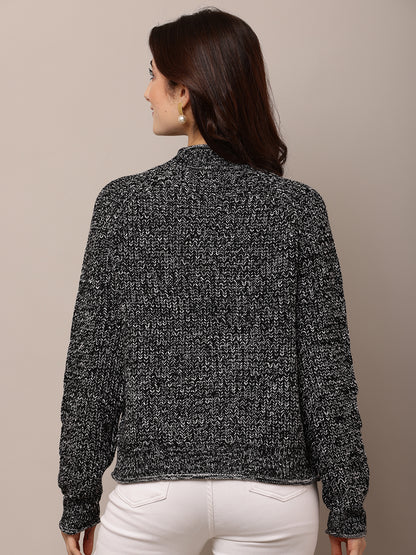 Acrylic Full Sleeve with Turtle Neck Black Sweater
