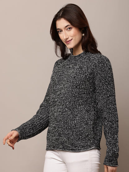 Acrylic Full Sleeve with Turtle Neck Black Sweater