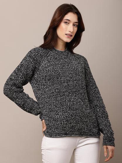 Acrylic Full Sleeve with Turtle Neck Black Sweater