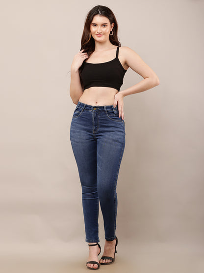 Viscose Square Neck with Sleeveless Black Crop Top