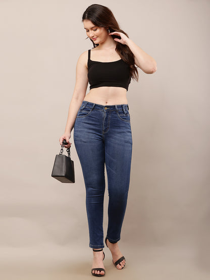 Viscose Square Neck with Sleeveless Black Crop Top