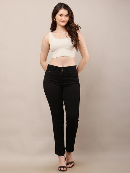 Nylon Round Neck with Sleeveless Light Grey Crop Top