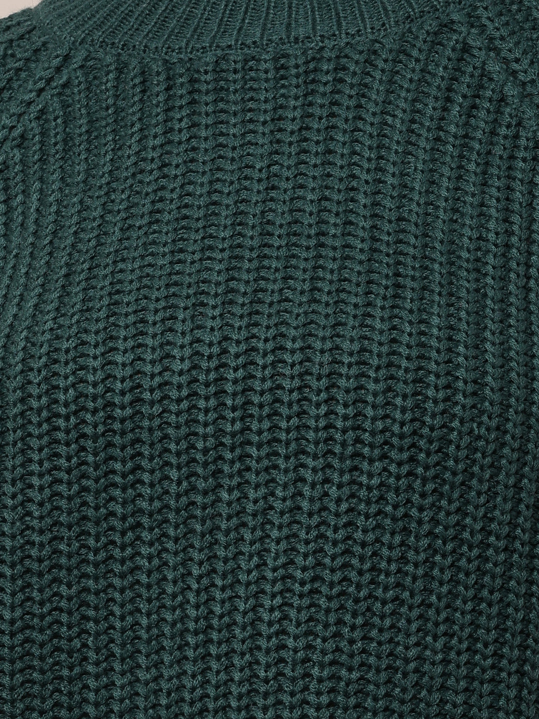 Acrylic Full Sleeve with Turtle Neck Dark Green Sweater