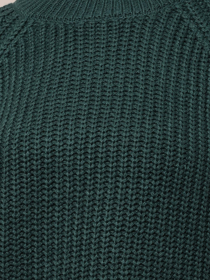 Acrylic Full Sleeve with Turtle Neck Dark Green Sweater