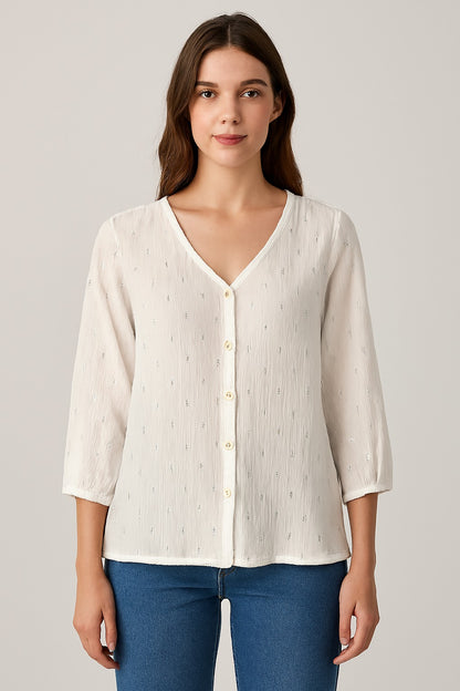 Off-White Viscose Linen Shirt