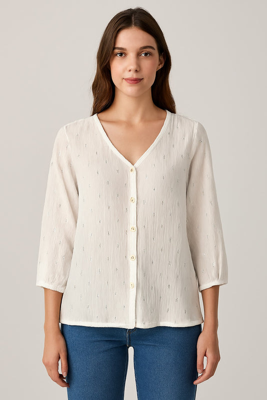 Off-White Viscose Linen Shirt