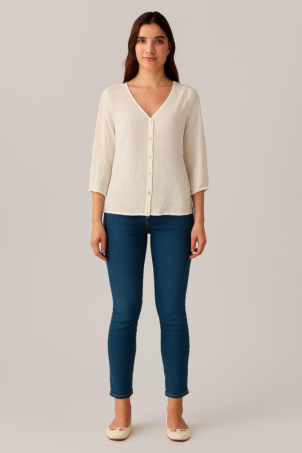 Off-White Viscose Linen Shirt