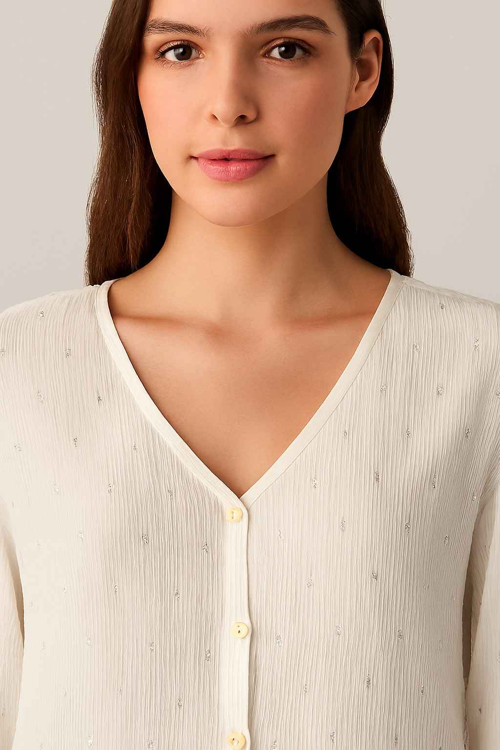 Off-White Viscose Linen Shirt