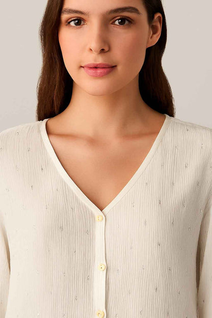 Off-White Viscose Linen Shirt