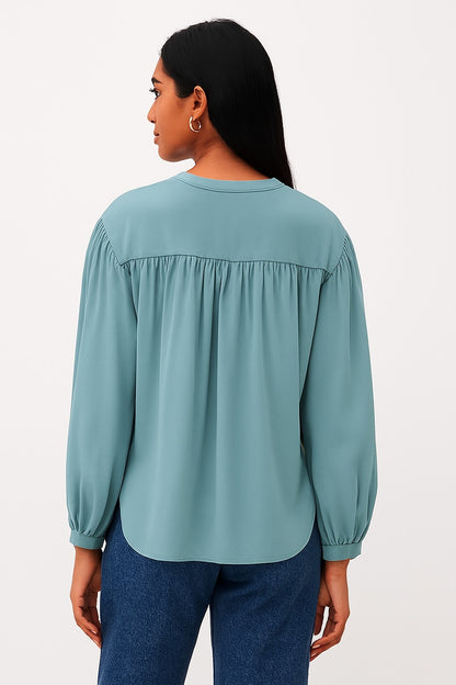Sea Green Cotton Loose Fit Top