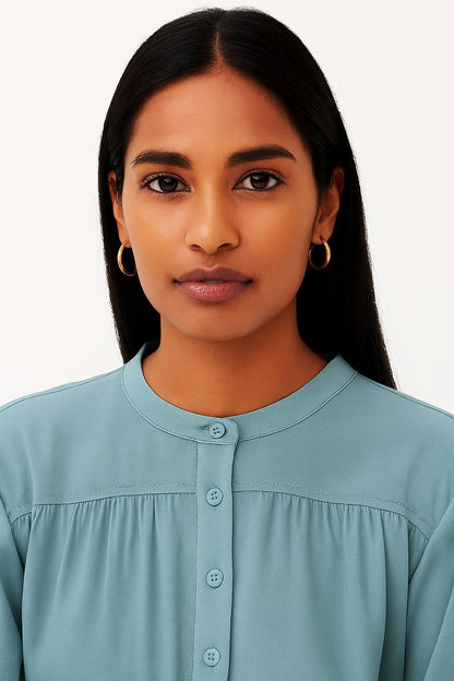 Sea Green Cotton Loose Fit Top