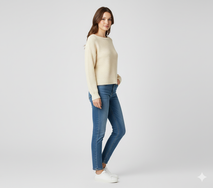 Full Sleeve Light yellow Knitted Acrylic Sweater
