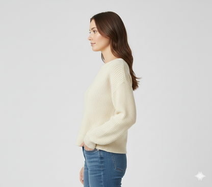 Full Sleeve Light yellow Knitted Acrylic Sweater