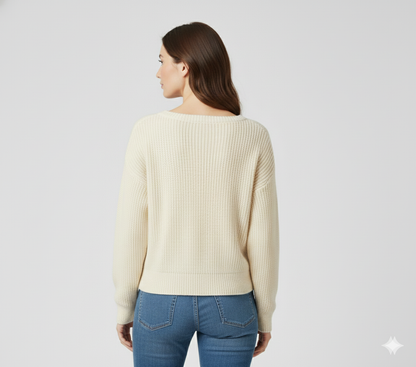 Full Sleeve Light yellow Knitted Acrylic Sweater
