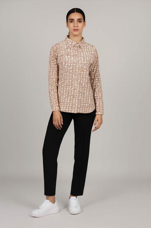 Polyester Rust Printed Loose Fit Shirt