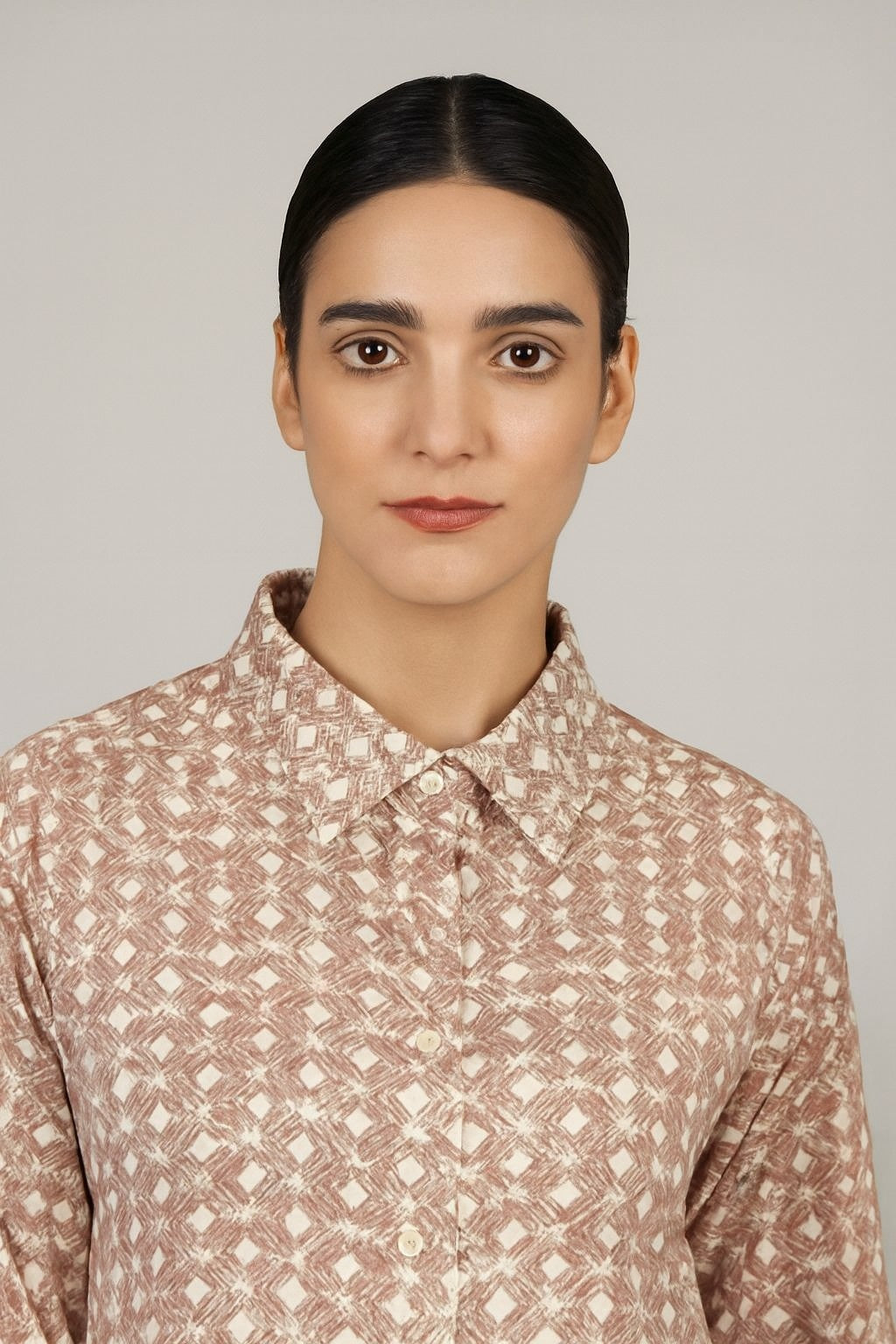 Polyester Rust Printed Loose Fit Shirt