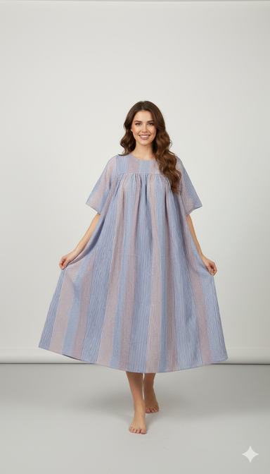 Multi-Colour Loose Fit Maxi Dress