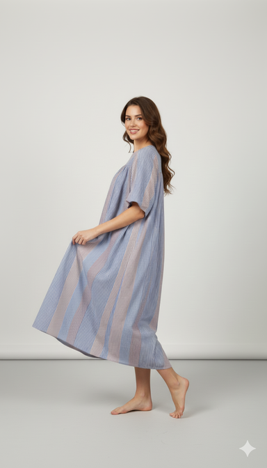 Multi-Colour Loose Fit Maxi Dress