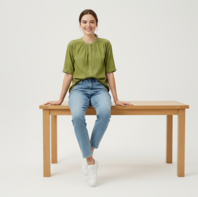 100% Cotton Shirt Style Top Green