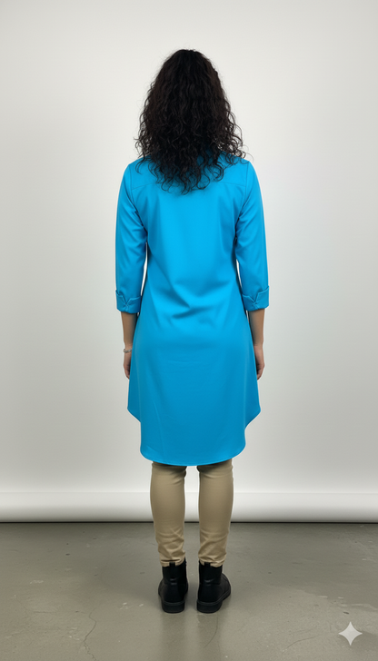 Cotton Sky Blue Cotton Shirt Tunic