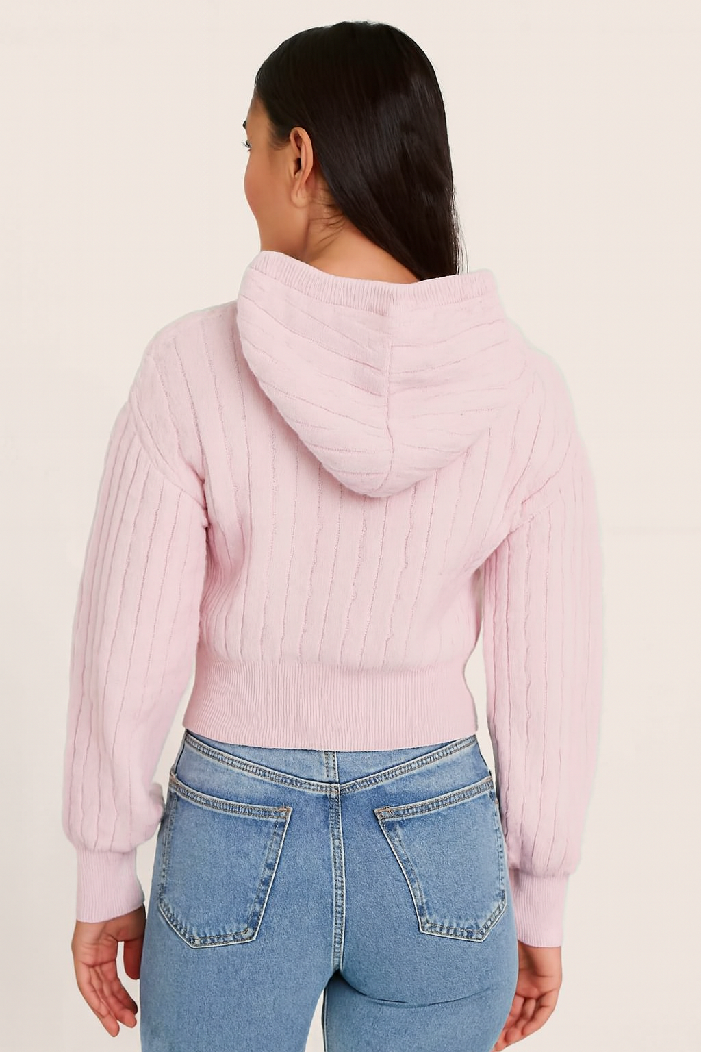 Pink Hooded Zip-Up Sweatshirt
