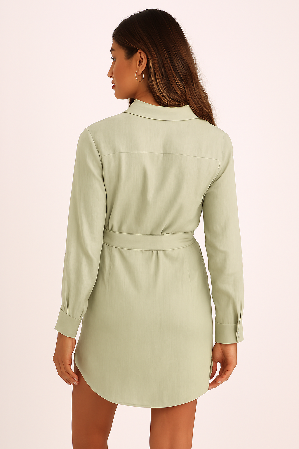 NoBarr Women's Light Grey Cotton Shirt Dress